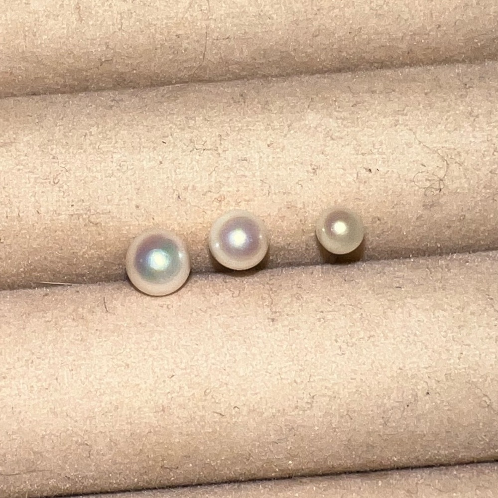 (3) Pearl 14k Gold Strand Vintage Stud Earring Set - Picture 6 of 9